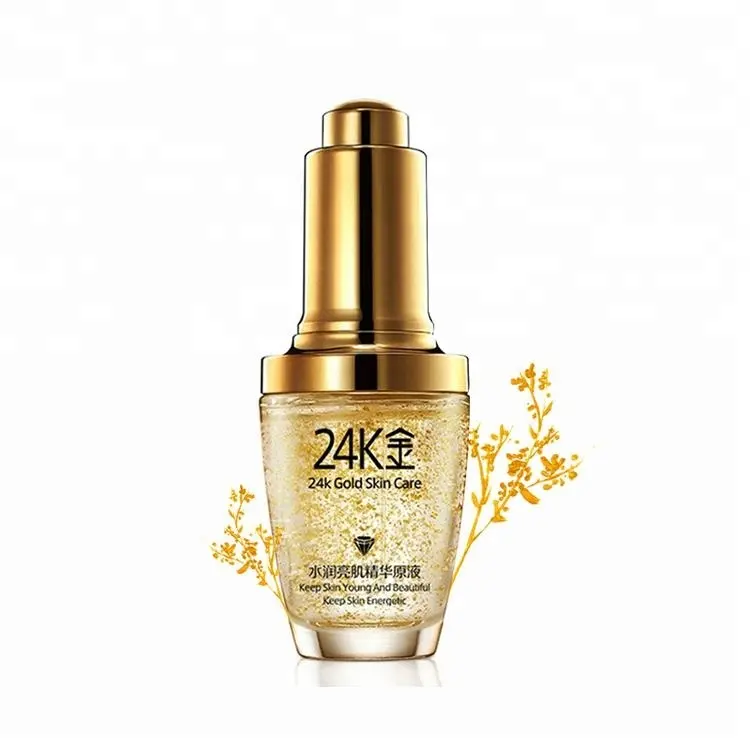 Vendite calde 24k oro anti-aging essenza liquida idratante della pelle di sollevamento rassodante lozione per il viso