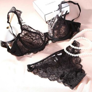 Ensemble soutien-gorge <span class=keywords><strong>Photo</strong></span> en dentelle, pour femme, <span class=keywords><strong>Sexy</strong></span>, sans doublure, dentelle, Lingerie transparente, nouvelle collection - Product Image 6