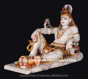 Statue de Shiva en marbre indien, Statue de couleur blanche - Product Image 1