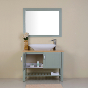 De Suelo de 2 Puertas 1 Estante De Madera Rústica Puerta Corredera Baño <span class=keywords><strong>Tocador</strong></span> <span class=keywords><strong>Con</strong></span> <span class=keywords><strong>Espejo</strong></span> de Lavabo - Product Image 1