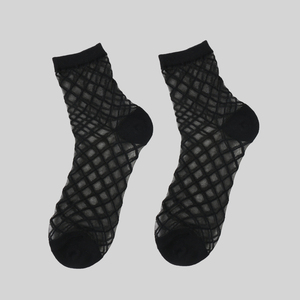 <span class=keywords><strong>Calze</strong></span> di seta nera Sexy trasparenti a <span class=keywords><strong>rete</strong></span> di moda da donna - Product Image 5