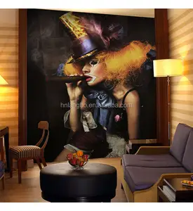Personalidade criativa do palhaço menina papel de parede mural abstrato 3D wallpaper KTV club bar salão de beleza do cabelo