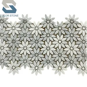 Kostenlose probe carrara mosaik blume marmor muster fliesen mosaik design