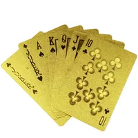 Cartas de jogo impermeáveis personalizadas, cartas de plástico de ouro do pvc