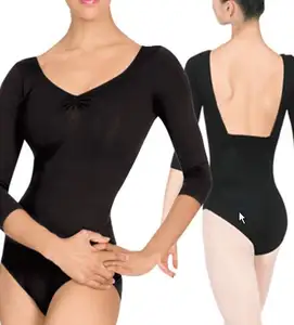M000268 批发半袖性感黑色成人芭蕾舞蹈紧身衣紧身衣