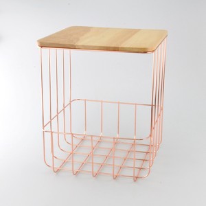 Table de magasin en fil métallique de forme carrée blanche design - Product Image 2