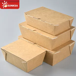 Boîte en carton kraft chinois, emballage 50 pièces, personnalisé, pour aliments