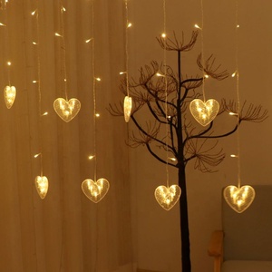 12 Love Heart Holiday String Led <strong>Window</strong> Curtain Icicle Garland Fairy <strong>Lights</strong> for Valentine Wedding Decoration - Product Image 5