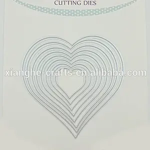 2017 new design 8pcs heart shape cutting dies, decorative die set, complete nested variety kit for scrapbooking