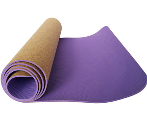 Wateproof double couche <span class=keywords><strong>5mm</strong></span> personnalisé imprimé anti slip privé étiquette liège tapis de yoga - Product Image 4