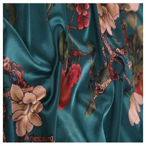 Premium Flower Chines Italian Silk Fabric Printed