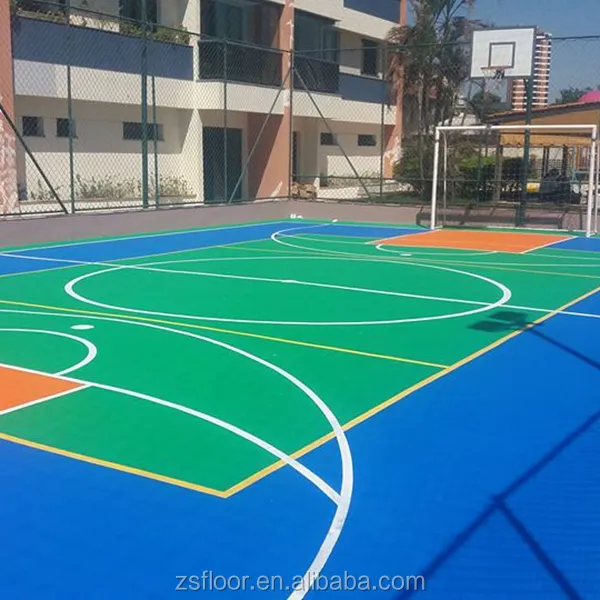 ZSFloor portable outdoor multi purpose basketball court tiles floor sports flooring