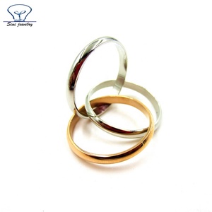 Ba Chiếc Nhẫn Cổ Điển 2018 Thời Trang Mới Bằng Thép Không Gỉ 14K Dichromatic Gold High Ba Lan Cán Vòng Chia Cho Nam Và Nữ - Product Image 5