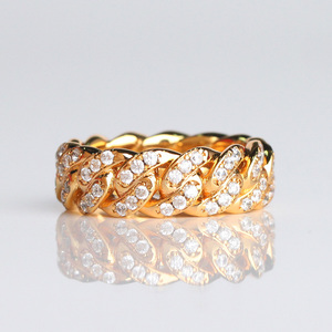 Tùy chỉnh 14k vàng kim cương nhẫn cho nam giới New <span class=keywords><strong>Fancy</strong></span> hiphop phong cách đá quý mô hình - Product Image 3