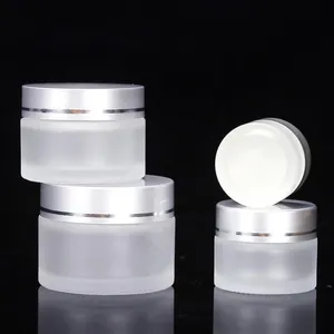 Top vente pas cher givré clair large bouche pots de cosmétiques crème pot de bouteille