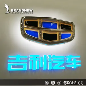 Emblema cromato caldo illuminato sottovuoto che forma logo auto/emblemi automatici geely