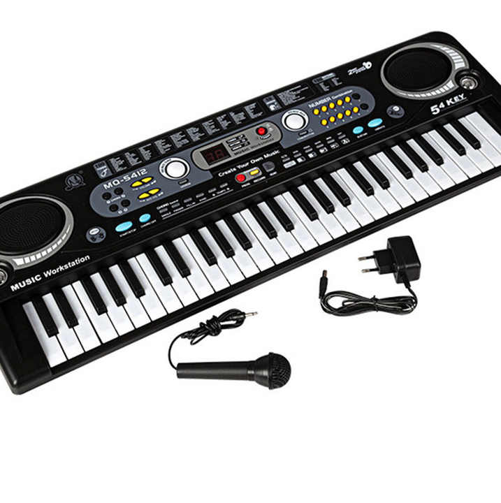 Teclado de piano digital Teclados de electrónico 54 teclas con micrófono función de grabación para uso en interiores exteriores Teclado de piano digital Teclados de electrónico 54 teclas con micrófono función de grabación para uso en interiores exteriores