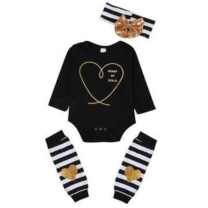 Infantile Vêtements Coton Rouge Blanc Bande Vêtements Ensembles Enfants Patriotique Fille Juillet 4ème Jour Barboteuse - Product Image 4