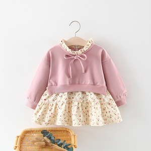 Vestido roupa infantil de algodão floral, vestido de outono para criança de 1 ano de idade - Product Image 3