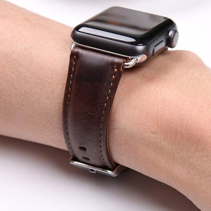 Bracelet en cuir à grain <span class=keywords><strong>de</strong></span> cheval fou pour bracelet apple watch - Product Image 5