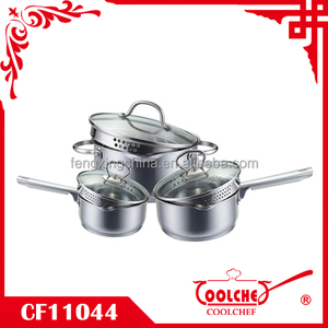 6 unids Acero inoxidable utensilios de <span class=keywords><strong>cocina</strong></span> pot con pico y tapa del filtro - Product Image 1
