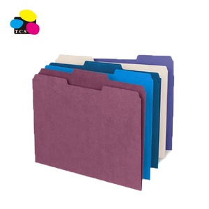 Papeterie en gros, 7 à 10 couleurs disponibles, 100 par boîte, classeur à 3 onglets en papier manille coloré - Product Image 3