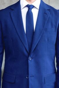 Elegante Traje de Novio Azul Rey, Corte Entallado, Traje de Boda <span class=keywords><strong>para</strong></span> <span class=keywords><strong>Hombre</strong></span>, Conjunto de 2 Piezas (Chaqueta + Pantalones) - Product Image 5