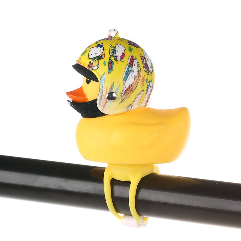 Симпатичная желтая утка, велосипедные фары, колокольчик, сожмите рога для малышей, детей, взрослых, велосипедная легкая утка, шлем, резиновые игрушки