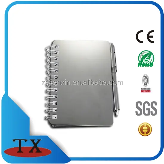 OEM Promotional custom recycled aluminum notepad / notepad / note book with ball pen