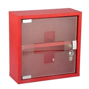 Medicine Box Square Household First Aid Medicine Metal Storage Cabinet Medicine Storage Box