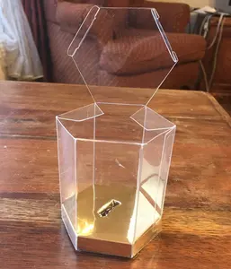 Tùy Chỉnh Vật Nuôi PVC Hộp Quà Tặng Bằng Nhựa Với Chèn Giấy Hình Lục Giác Hình Dạng Rõ Ràng Hộp Quà Tặng Bằng Nhựa Bao Bì - Product Image 1