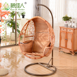 Silla Colgante Ovalada de Mimbre y Bambú de Estilo Moderno con Reposapiés <span class=keywords><strong>para</strong></span> <span class=keywords><strong>Sala</strong></span> de Estar, Dormitorio, Hotel o Uso en Exteriores - Product Image 4