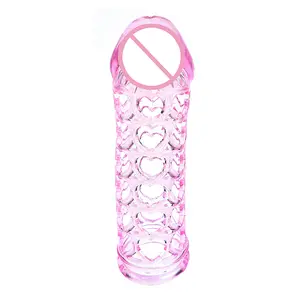 Transparent Neue Männliche Sex Toys Cock Ring Penis Enhancer Und Penis Hülse Kondom Mit Herz Form Wiederverwendbare