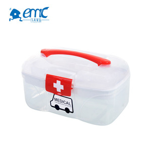 Cuadrado barato <span class=keywords><strong>farmacia</strong></span> cesta de plástico con tapa y asas - Product Image 3