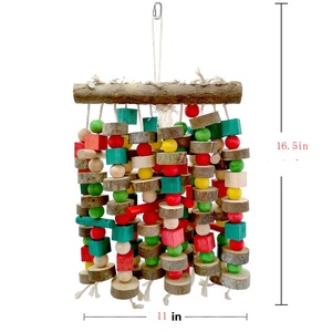 Büyük Papağan Oyuncak Çok Renkli Doğal Ahşap Kuş Blok Yırtılma çiğneme oyuncağı Büyük Orta Büyük Papağan ve Kuşlar Gibi Afri - Product Image 6