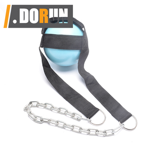 Imbracatura per il collo per l'allenamento con i pesi, esercitatore per il collo per l'attrezzatura per l'allenamento del collo palestra, allenatore per il collo con catena lunga regolabile in acciaio - Product Image 5