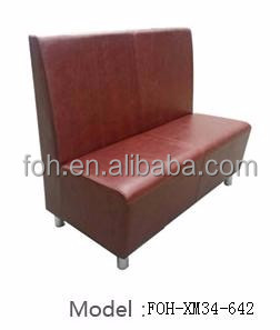 Alta calidad de la <span class=keywords><strong>vendimia</strong></span> <span class=keywords><strong>restaurante</strong></span> de Pizza banco cabina de la tela y de LA PU sofá de cuero para la venta (FOH-XM34-632) - Product Image 5