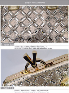 Donna in pelle borse delle donne del sacchetto di <span class=keywords><strong>sera</strong></span> della frizione <span class=keywords><strong>oro</strong></span> borsa della signora - Product Image 3
