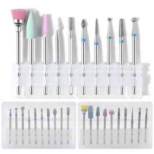 Misscheering 10 Cái Kim Cương Xoay Burr Nail Drill Bits Set Silicone Phụ Kiện Đánh Bóng Làm Móng Tay Điện Máy Cắt Công Cụ - Product Image 2