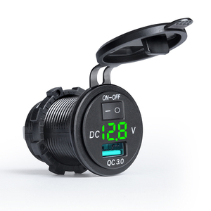 Kewig personnalisé QC3.0 double chargeurs de voiture USB charge rapide avec surveillance de tension et bouton de commutation pour téléphones mobiles et bateaux - Product Image 5