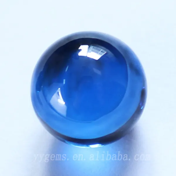 lovely blue glass ball shape stone prefect polished glass gems for accessories