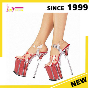 20 cm Women Shoes Sexy plataforma con rojo brillante <span class=keywords><strong>de</strong></span> los zapatos <span class=keywords><strong>de</strong></span> polvo para mujer tacones <span class=keywords><strong>altos</strong></span> sandalias <span class=keywords><strong>de</strong></span> labios Sexy - Product Image 1