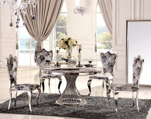 Hiện đại cổ điển bằng đá cẩm thạch hàng đầu thép không gỉ Warren platner bàn ăn DH-826 - Product Image 4