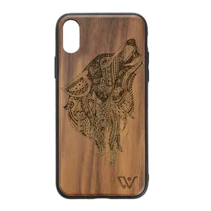 Impresión de lujo cubierta de madera del modelo TPU caja suave del grano de madera Shell para el iPhone 6 para iPhone X