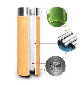 Vacuum Bamboo Tumbler with <strong>Tea</strong> Infuser Strainer Drinking Bottle <strong>Thermos</strong> - Product Image 4