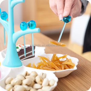 Birdie Frutta forcella Uccelli Sul Albero Decorativo Bianco Antipasto Piatto da Portata Vassoio con il Cibo Picks