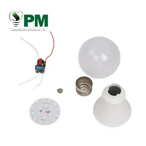 Lâmpada led de materiais primas, venda quente, 5w, 7w, 9w12w, 15w, habitação