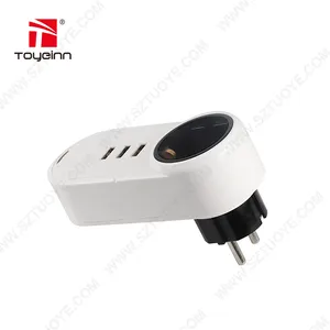 Pass DIN VDE 0620 German Socket and Plug Adapter with USB Class II Power Unit 1 AC Outlets & 3 USB Port USB Charger for Germany