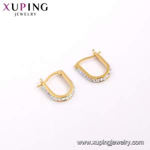 E-581xuping <span class=keywords><strong>Orecchini</strong></span> a <span class=keywords><strong>Clip</strong></span> in Oro Dubai con Zirconi, Gioielli in Oro per Donne - Product Image 4