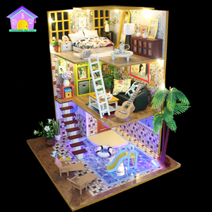 Meubles miniatures légers en gros <span class=keywords><strong>Maison</strong></span> <span class=keywords><strong>de</strong></span> poupée DIY Table miniature <span class=keywords><strong>Maison</strong></span> <span class=keywords><strong>de</strong></span> poupée à trois étages Modèle <span class=keywords><strong>de</strong></span> <span class=keywords><strong>maison</strong></span> ouverte <span class=keywords><strong>avec</strong></span> <span class=keywords><strong>piscine</strong></span> - Product Image 2